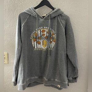 Blue 84 Duluth MN Gray Hoodie with Craft Beer Design Size Large